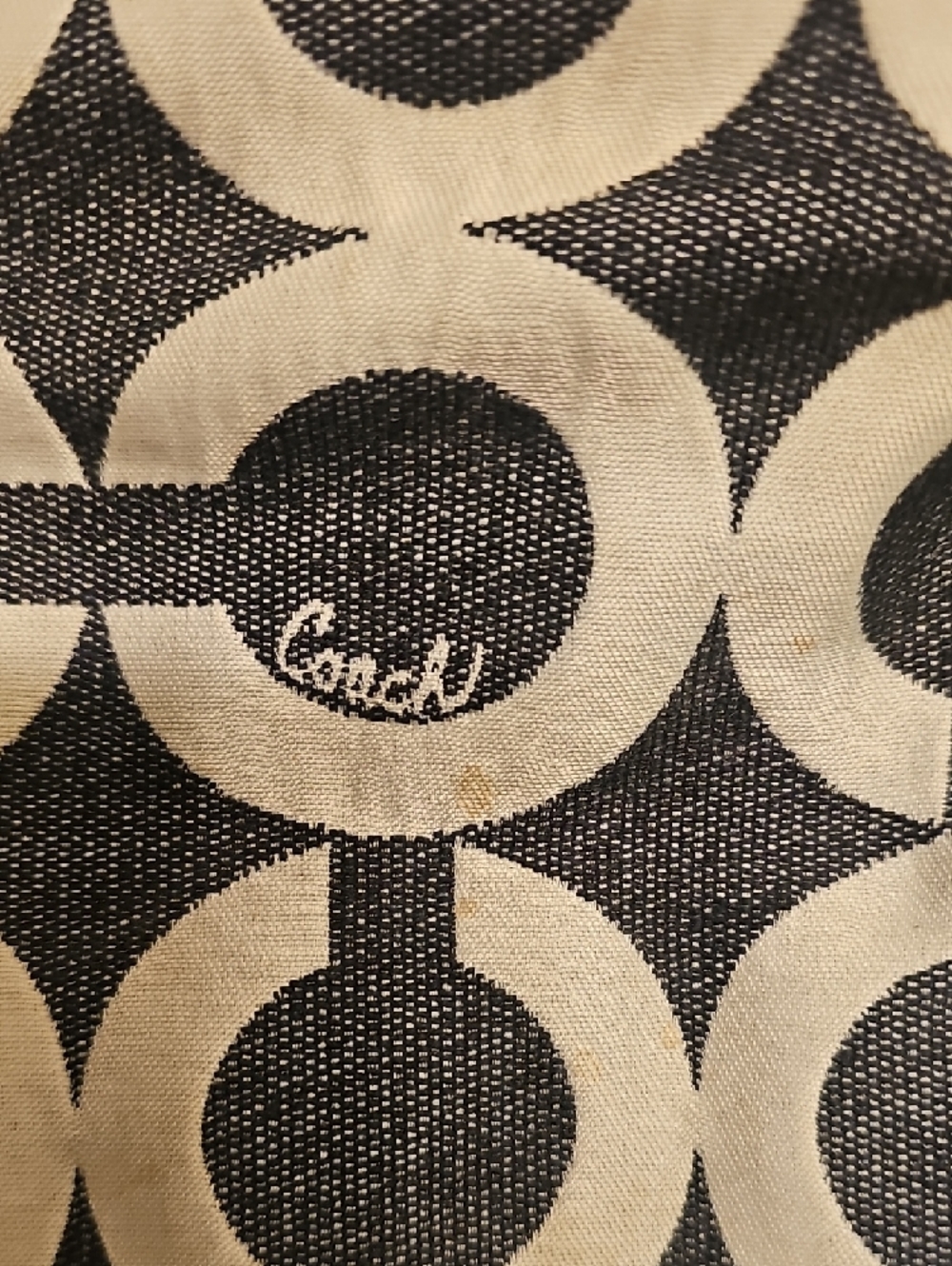 Coach Black and White Signature Canvas Shoulder Bag with Silver Hardware - Picture 4 of 8